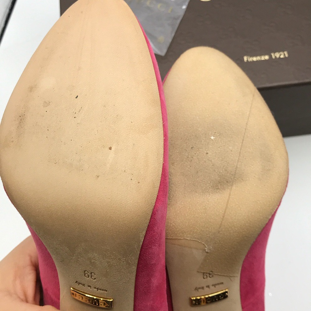 Gucci Hot Pink Suede Pumps - Picture 7 of 9